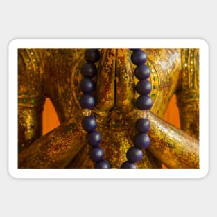 Meditation with buddhist rosary Sticker